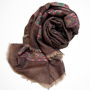 NEW Handwoven Pashmina Scarf from India, BOHO Floral Pattern